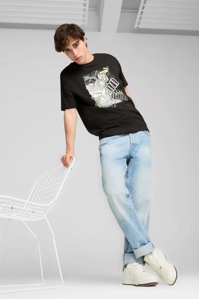 Puma GRAPHICS  683213 01 Baskılı T-shirt Siyah S-XXL - 3