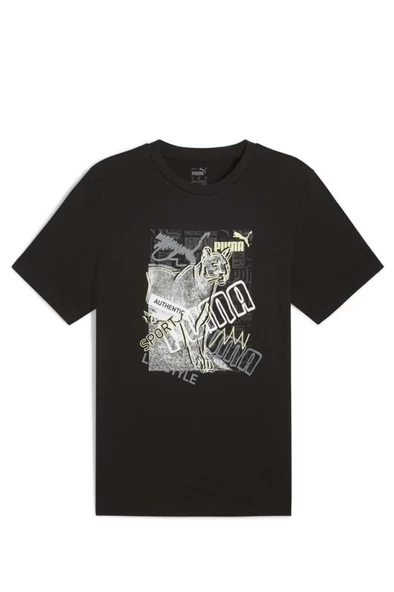 Puma GRAPHICS  683213 01 Baskılı T-shirt Siyah S-XXL - 4