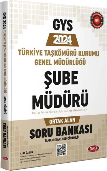 2024 Türkiye TaşKömürü Kurumu Genel Müdürlüğü Şube Müdürü Ortak Alan Soru Bankası Data Yayınları