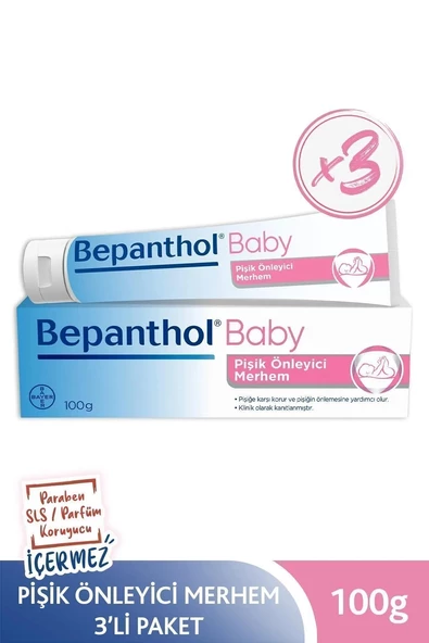 Bepanthol Baby Pişik Önleyici Merhem 100 gr 3l'ü Paket