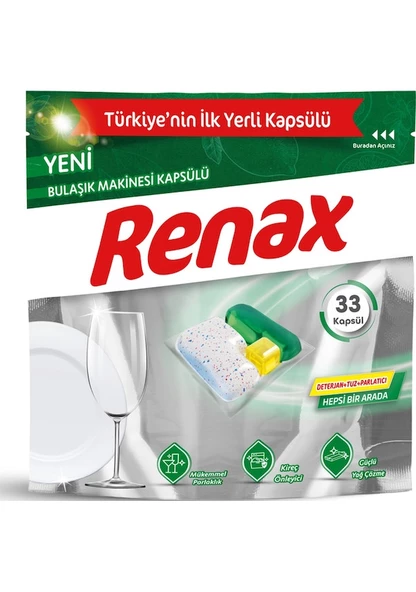 Renax Hepsi Bir Arada Bulaşık Makinesi Deterjanı 33 Tablet