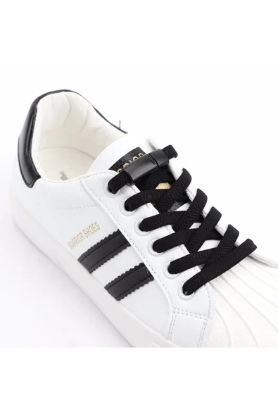 Mıknatıslı NİKEL KAPAMALI Elastik Yassı Bağcık 100 cm 1 Çift Siyah - Resim 4