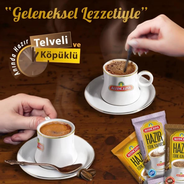 Altın Cezve Hazır Türk Kahvesi Ofis Seti Orta Şekerli 10 x 9 Gr - 10LU PAKET - 3