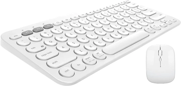 Concord Range HSE TP32E 7” Uyumlu Kablosuz Bluetooth Pilli Klavye Mouse Seti - Beyaz