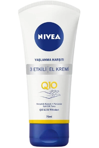 NIVEA Q10 Yaşlanma Karşıtı 3 Etkili El Kremi, 100 ml Yoğun Nemlendirici