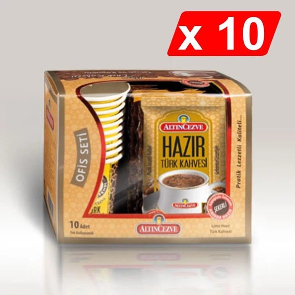 Altıncezve Hazır Türk Kahvesi Ofis Seti Şekerli 10 x 11 Gr- 10LU PAKET