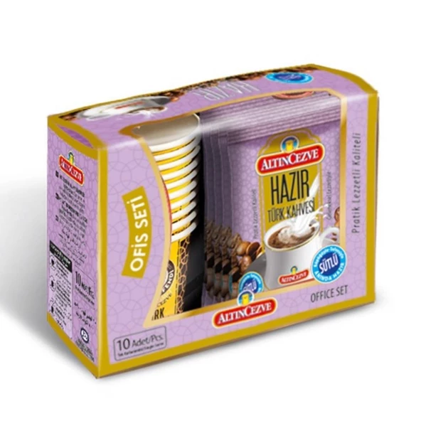 Altın Cezve Hazır Türk Kahvesi Ofis Seti Sütlü 10 x 11 Gr - 10LU PAKET - 2