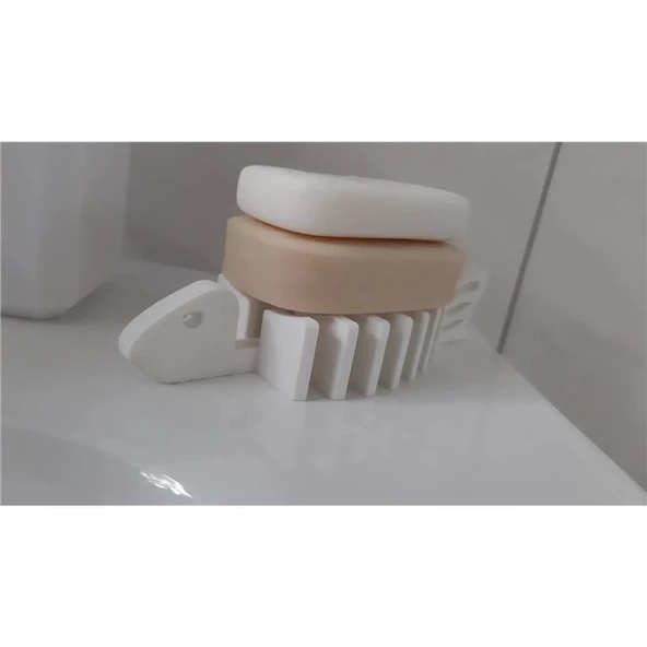 Balık Kılçığı Katı Sabunluk Beyaz - Resim 3