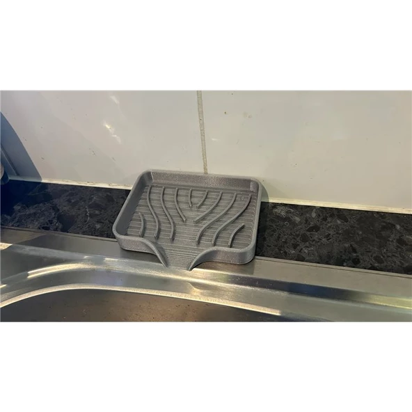 Su Giderli Katı Sabunluk Gri - Resim 2