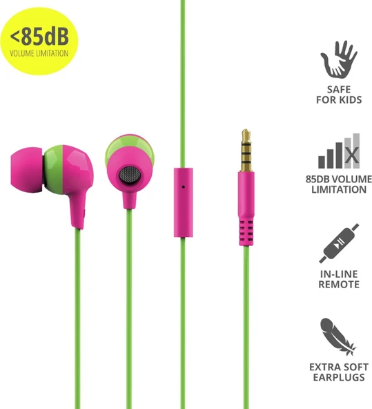 Trust 23420 Buddı Kulakiçi Çocuk Kulaklık - Pembe - 2