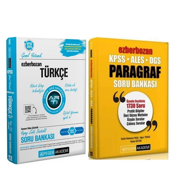 Pegem KPSS Türkçe ve Paragraf Soru Bankası Seti 2 Kitap