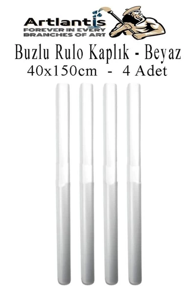 Buzlu Rulo Şeffaf Beyaz Kaplık 4 Adet 40x150 cm Defter Kitap Kaplığı Okul Öğrenci Rulo Kaplık - 3