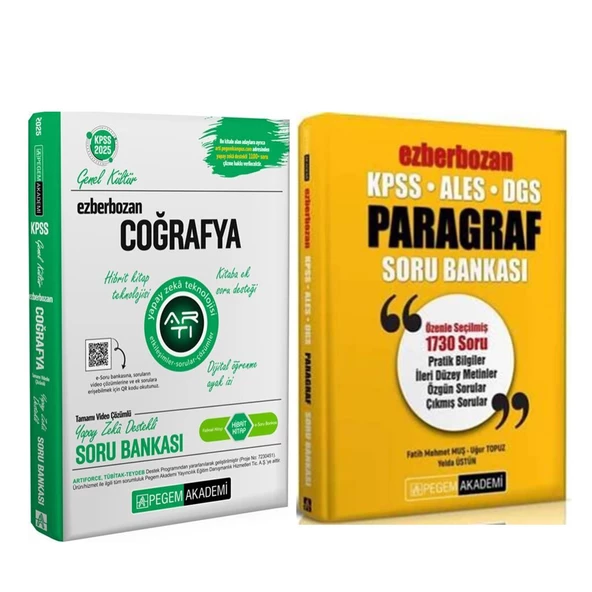 Pegem KPSS Ezberbozan Paragraf ve Coğrafya Soru Bankası Seti 2 Kitap