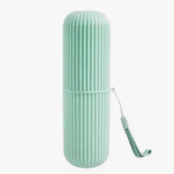 Petinka Seyahat Tipi Diş Fırçası Gözlük Makyaj Fırçası Silindir Saklama Kutusu İpli - 8