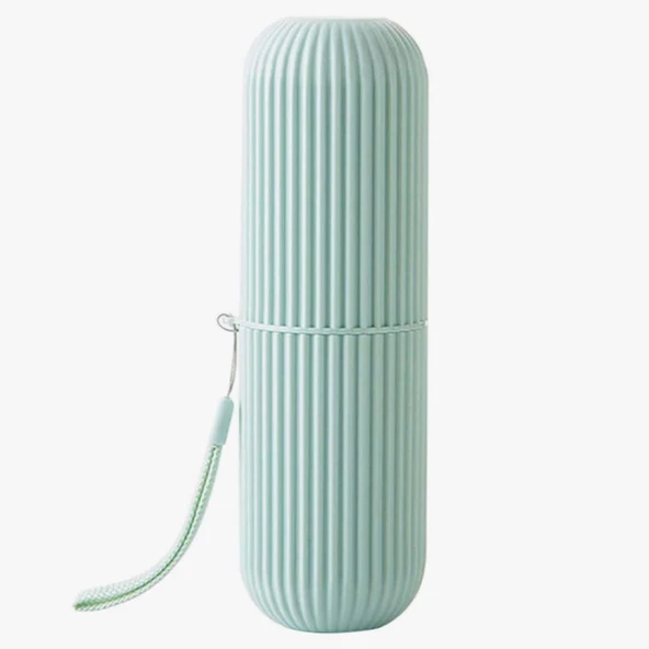 Petinka Seyahat Tipi Diş Fırçası Gözlük Makyaj Fırçası Silindir Saklama Kutusu İpli - 4