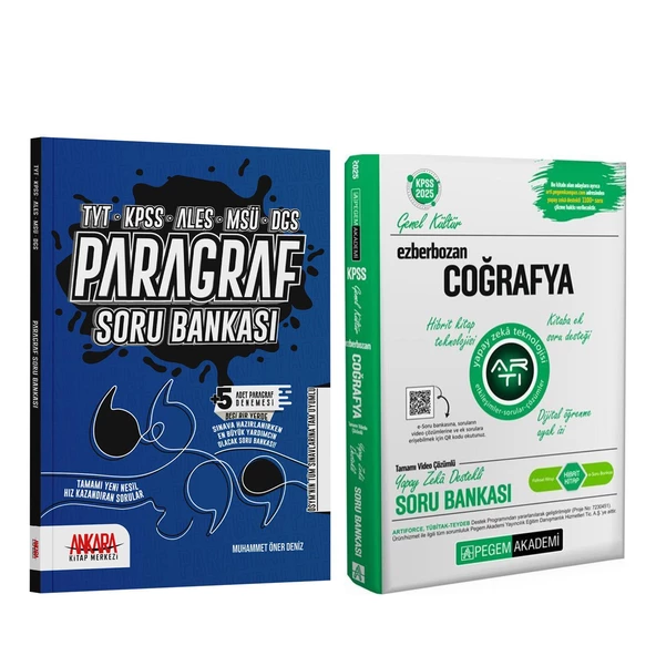 Pegem Ezberbozan KPSS Coğrafya ve AKM Paragraf Soru Bankası Seti 2 Kitap - 1