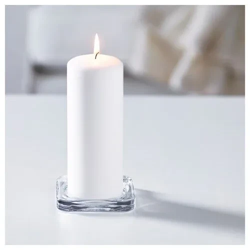 IKEA Glasıg Mum Tabağı Cam 10x10 cm Klasik Sunum Tabağı Mumluk - Resim 2