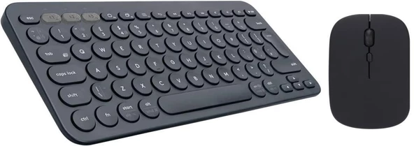 Poco Pad Tablet 12.1" Uyumlu Kablosuz Bluetooth Pilli Klavye Mouse Seti - Siyah