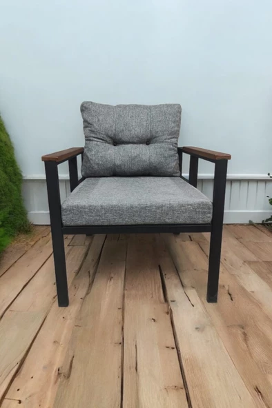 Pielize Demonte Metal Tekli Bahçe Mobilyası, Gri 60x60 Cm - 2