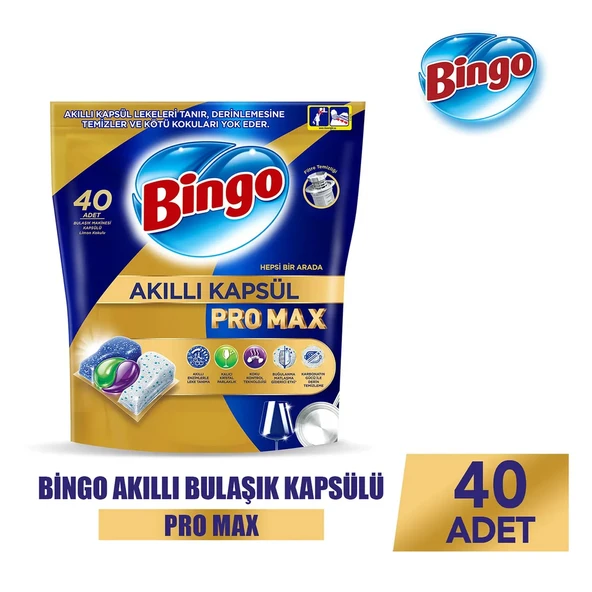 Bingo Akıllı Kapsül Pro Max Bulaşık Makinesi Tableti 40'lı x 3 Adet (120 Kapsül) - 3