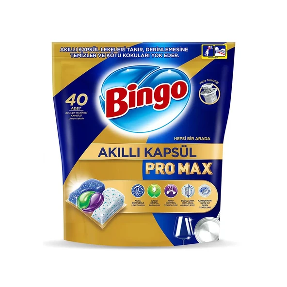 Bingo Akıllı Kapsül Pro Max Bulaşık Makinesi Tableti 40'lı x 3 Adet (120 Kapsül) - 4