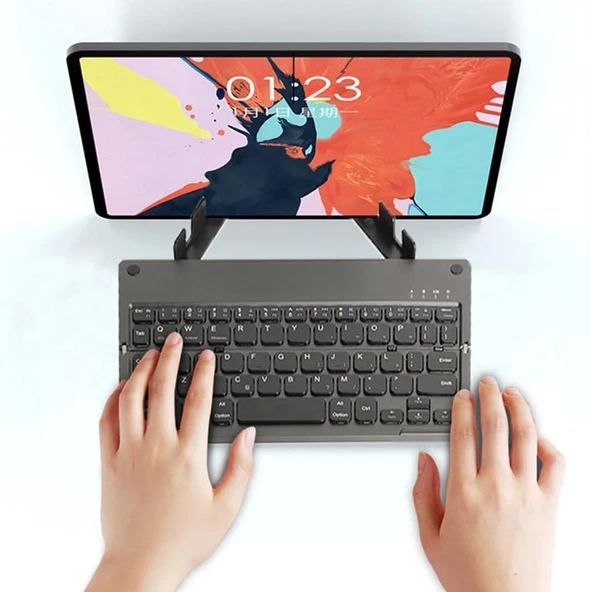 NPO SSA MID8017TB 8" Uyumlu Kablosuz Bluetooth Şarjlı Kendinden Standlı Katlanır Klavye - 6