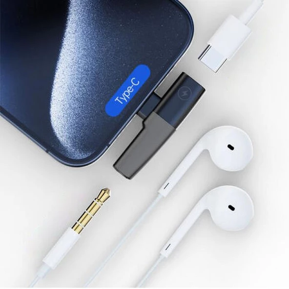 Coofbe 30W Hızlı Şarj Type-c to 3.5 MM Kulaklık Dönüştürücü Çevirici Şarj Kulaklık Adaptörü Type-c to 3.5mm - 2