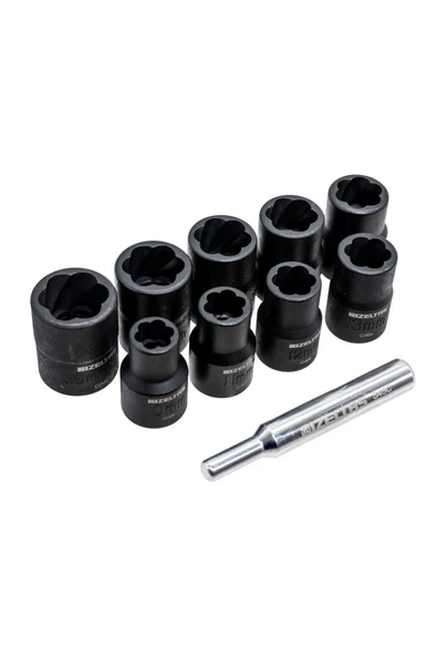 İZELTAŞ 1/2" Twist Lokma Seti Hasarlı Civata, Somun Sökme 10 Parça - 3