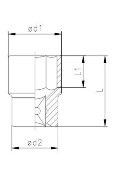 1113 06 1010 1/2'' Altı Köşe Lokma Anahtar Ucu 10 Mm - 2