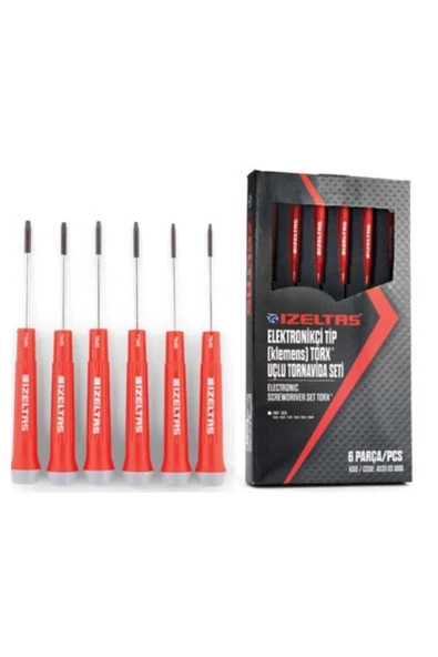 Elektronikçi Tip Klemens Torx Uçlu Tornavida Seti 6 Parça T5 - T6 - T7 - T8 - T9 - T10