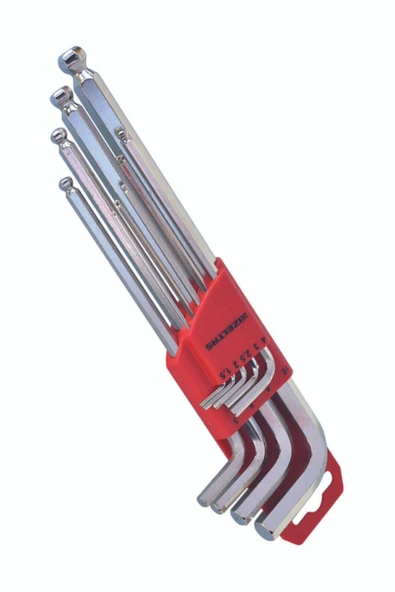 İZELTAŞ Yuvarlak Başlı Allen Anahtar Takımı Altı Köşe Uzun Boy 9 Parça 1.5 2 2.5  3 4 5 6 8 10 mm