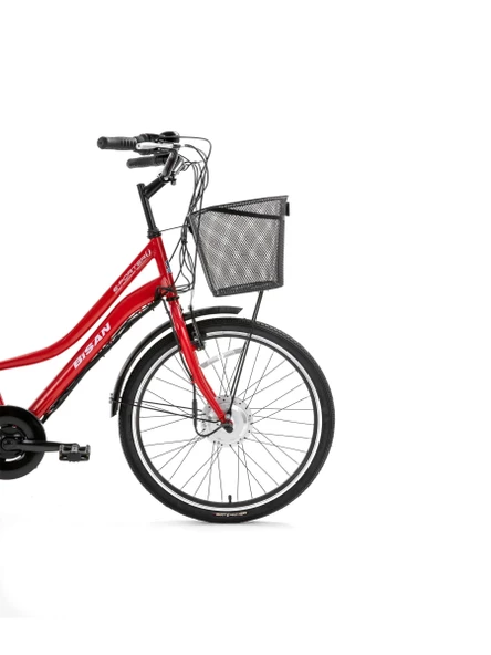 Bisan Porter 24 Jant 3 Tekerli Cargo Bisiklet Kırmızı Beyaz - Resim 2