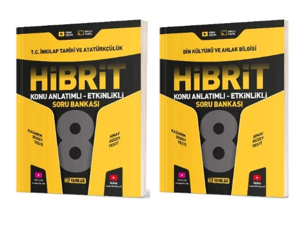 HIZ YAYINLARI 8. Sınıf İnkılap + Din Hibrit Soru Bankası (Konu Anlatımlı - Etkinlikli)