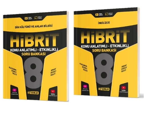 HIZ YAYINLARI 8. Sınıf Din + İngilizce Hibrit Soru Bankası (Konu Anlatımlı - Etkinlikli)