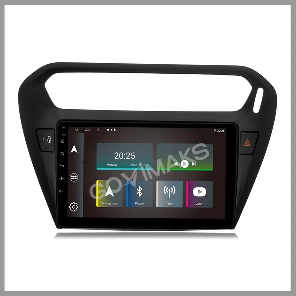 GOVİMAKS CITROEN C-ELYSEE SİYAH 2012-2023 6 GB RAM 128 GB HAFIZA ANDROID MULTIMEDIA TEYP - 2