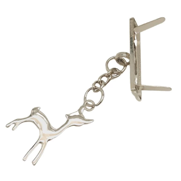 Angel Çanta Aksesuar Gümüş Renk Geyik Model Çanta Süsü - Resim 3