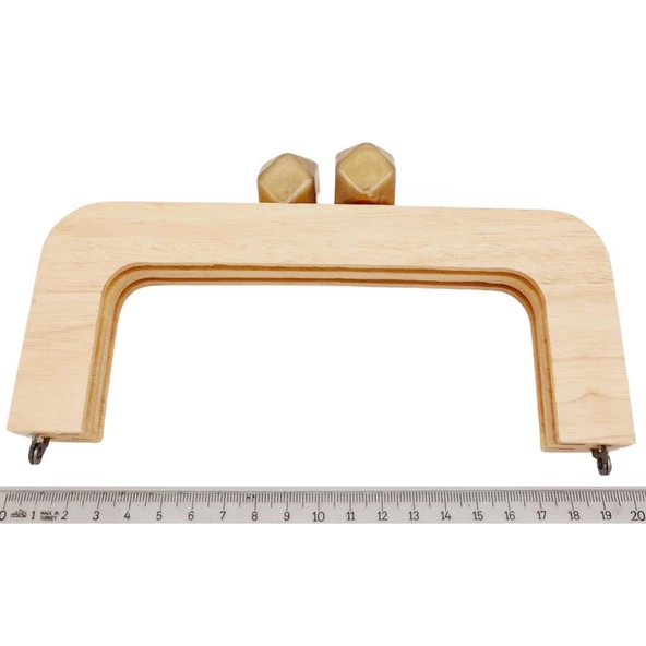 Angel Çanta Aksesuar 20 cm Açık Renk Ahşap Burs Kehribar Kahve Renk Toplu - 2