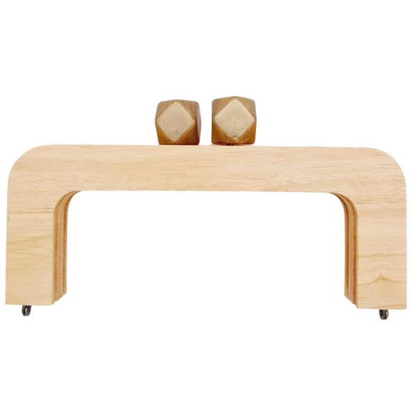 Angel Çanta Aksesuar 20 cm Açık Renk Ahşap Burs Kehribar Kahve Renk Toplu