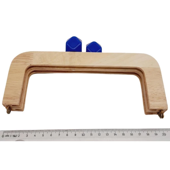 Angel Çanta Aksesuar 20 cm Açık Renk Ahşap Burs Mavi Renk Toplu - Resim 2