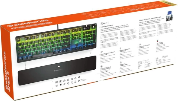 SteelSeries Apex 5 Hibrit RGB Blue Switch Kablolu Mekanik Oyuncu Klavyesi Teşhir - Resim 8