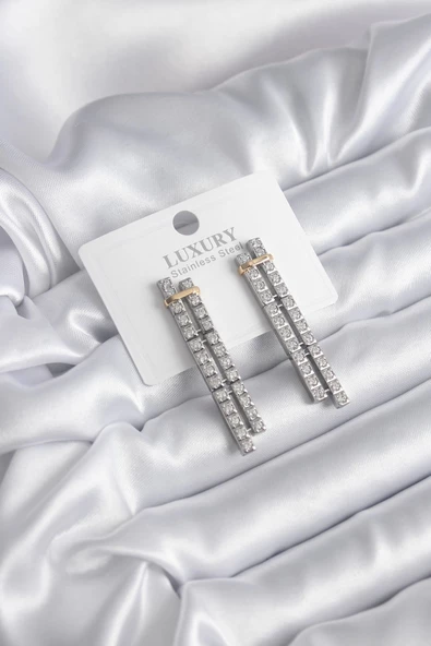 VIP Seri Zirkon Taşlı Su Yolu Kadın Küpe ürün görseli 1