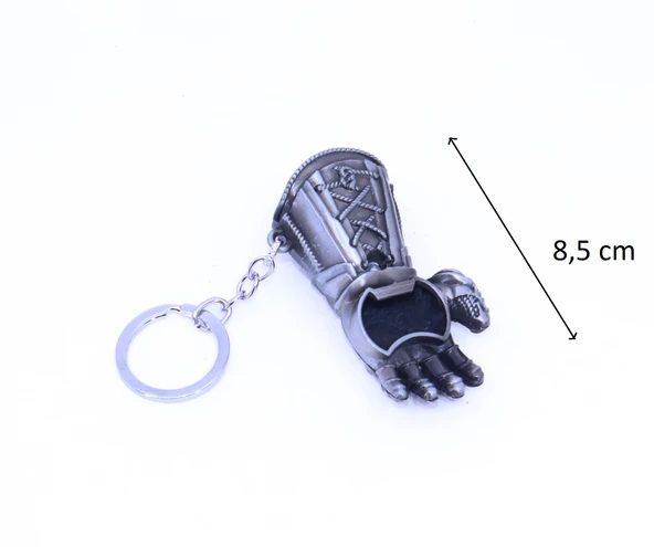 Avengers Thanos'un Eli Metal Açacak/Anahtarlık - Gri - 4