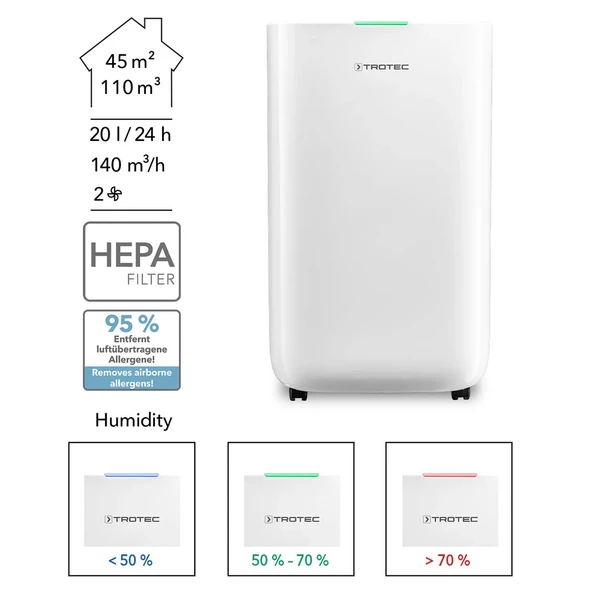 Trotec TTK 70 HEPA Nem Alma ve Hava Temizleme Cihazı - 11