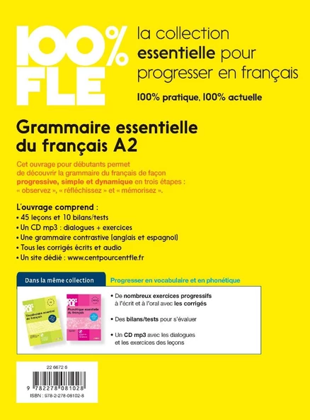 Grammaire essentielle du francais A2  Livre  675 Exercices + Downloadable Audios CD - Resim 2