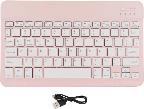 Hometech Alfa 10BT Business 10.4" Uyumlu Kablosuz Bluetooth Şarj Edlebilir Türkçe Q Klavye - Pembe - 5