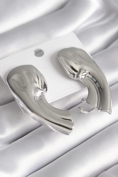 Pirinç Gümüş Renk İşlemeli Kadın Küpe ürün görseli 1