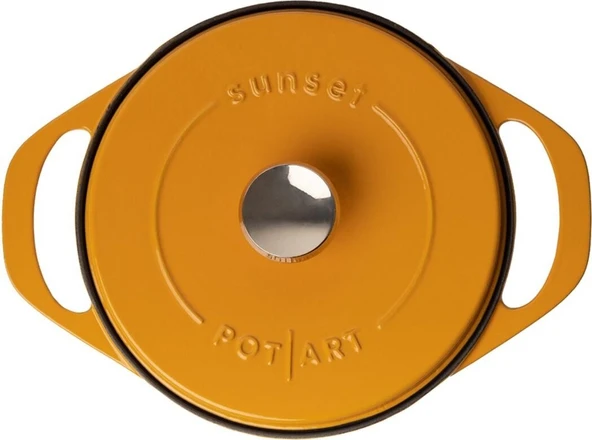 POT ART Fonksiyonel Kapaklı Sarı Derin Döküm Tencere 24 cm - 4