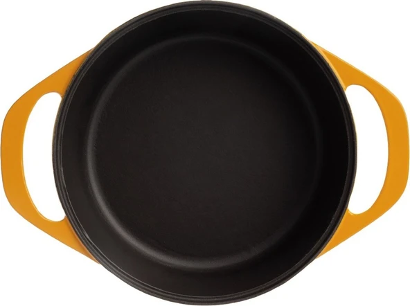 POT ART Fonksiyonel Kapaklı Sarı Derin Döküm Tencere 24 cm - 7