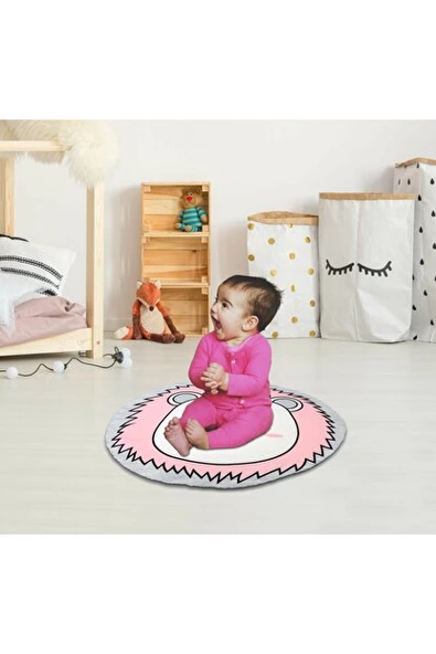 Safemom Oyun Matı 90x90 cm - Pembe Ayıcık - 3