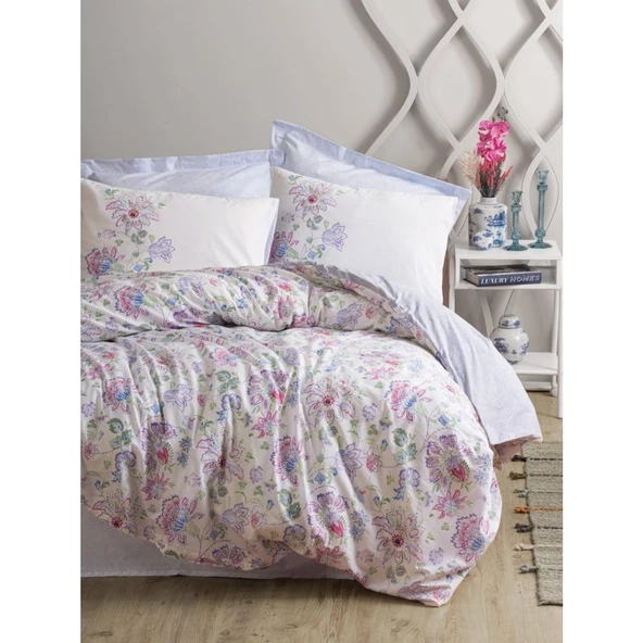 Cotton Box Bohem Tek Kişilik Nevresim Takımı Adsila Mavi